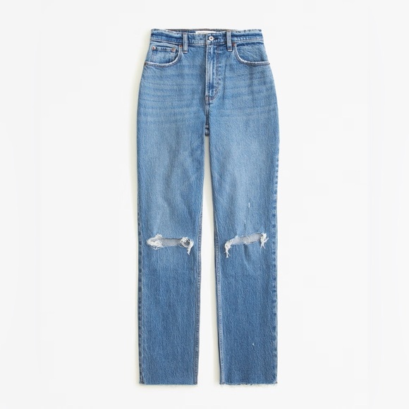 Abercrombie Curve Love Ultra High Rise 90s Straight Jean - Picture 1 of 9